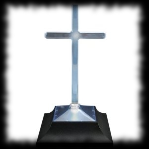 Solar Powered LED Light Up Cross Graveyard Marker Decoration