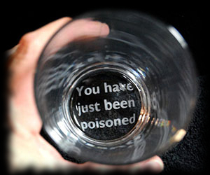 You have just been poisoned drink glass for sale Halloween trick