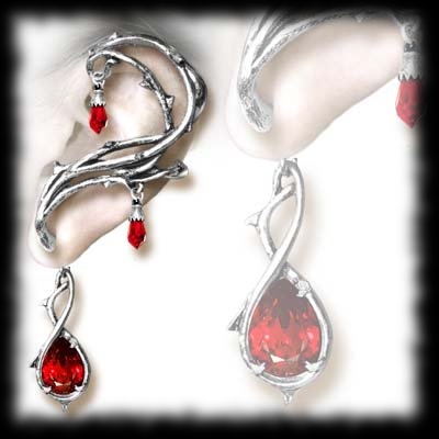 Vampiress Earring Halloween Costume Blood Drop Ear Wrap