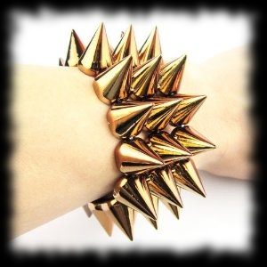 Spiked Gold Bracelet Vampire Hunter Halloween Costume Accessory