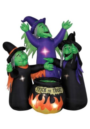 Inflatable Three Witches and Cauldron Halloween Decoration