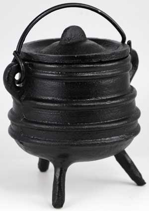 Cast Iron Three Legged Witches Cauldron Halloween Prop