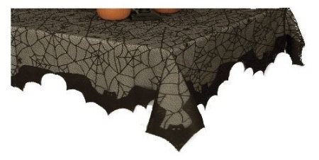 Black Bats and Spider Web Halloween Table Cloth