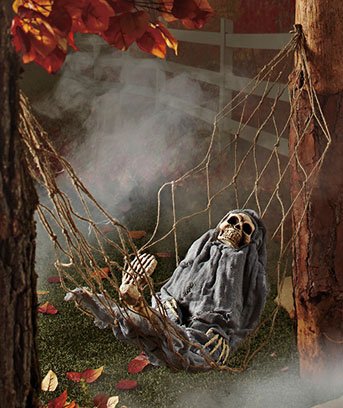 Moving Skeleton In Hammock Halloween Decoration