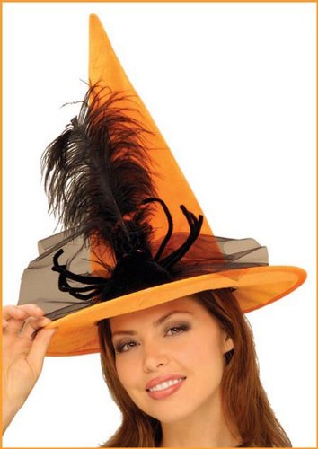 Orange Witches Hat Halloween Costume Accessory