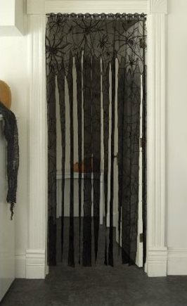 Halloween Party Decoration Idea Black Lace Doorway Streamer