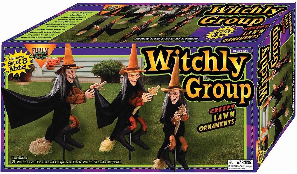 Witchly Group of Three Witches Halloween Display Idea
