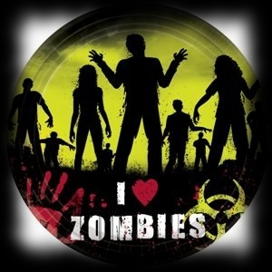 I Love Zombies Dinner Plates Halloween Party Supplies