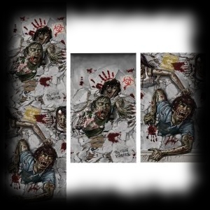 Zombie Wall Break Through Wall Art Halloween Decoration