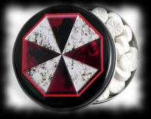 Resident Evil Party Ideas Umbrella Corporation Mints with tin