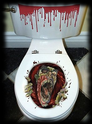 Halloween Party Trick Idea Zombie Toilet Seat Prop